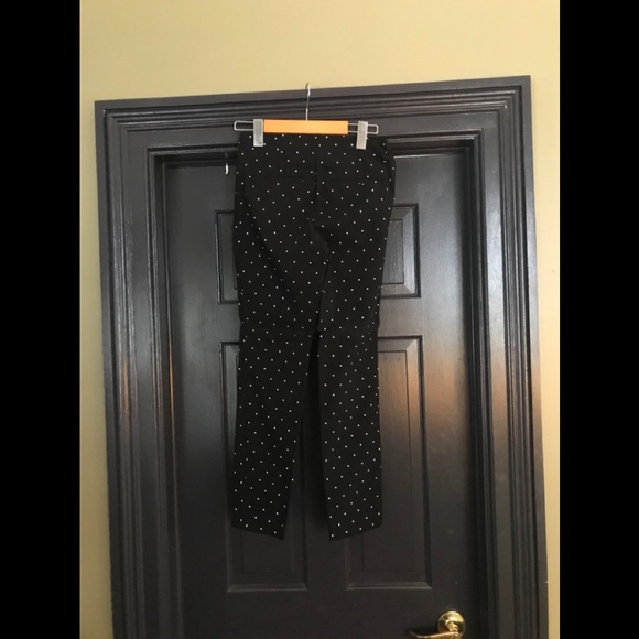 A New Day Black Pant White Pokadot Sz 2 Like New - Picture 2 of 4